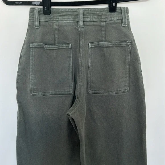 Wilfred Free Artizia Green High Waisted Wide Leg Denim - Size 2 - Picture 6 of 7